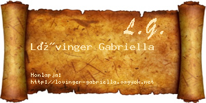Lővinger Gabriella névjegykártya